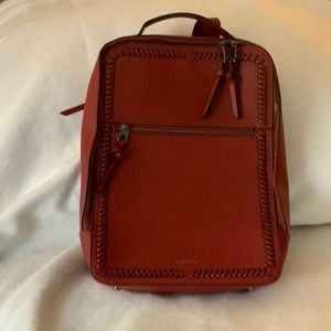 Womens Calpak Red Leather backpack
